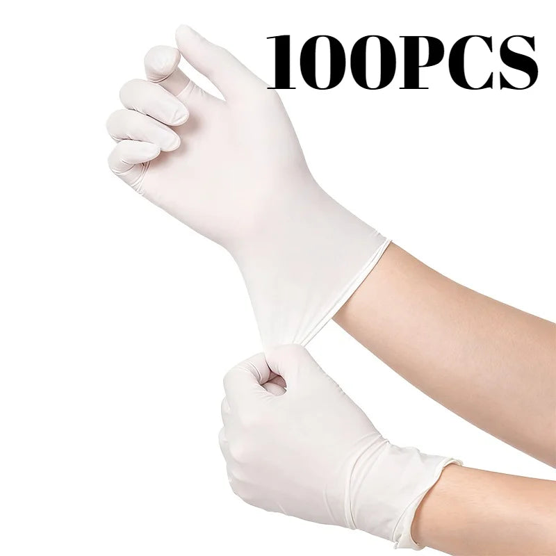 White Disposable Nitrile Gloves Waterproof 20/60/100 Pack Disposable Nitrile Gloves PLUSH 100PCS L