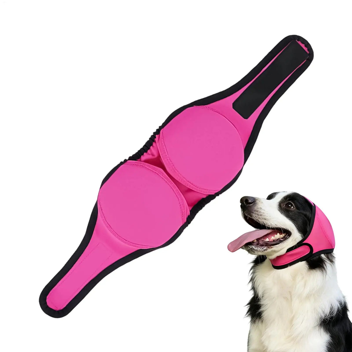 Adjustable Dog Earmuffs – Calming Noise Reducing Head Wrap Dog Ear Protection PLUSH