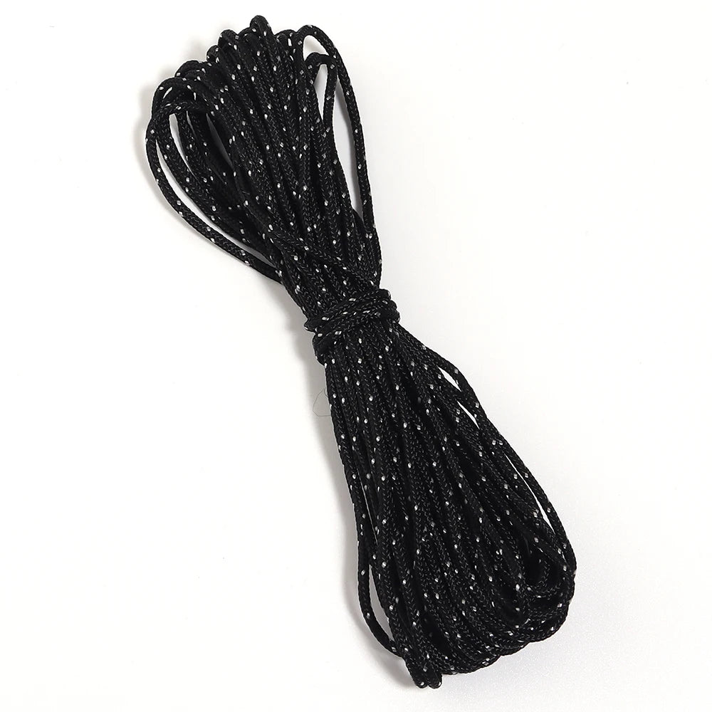 10 Yards 2mm Camouflage Polyester Braided Paracord DIY Cord Braided Paracord Rope PLUSH black white
