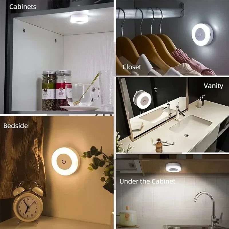 3-Mode LED Touch Night Light – USB Rechargeable Magnetic Lamp LED Night Light PLUSH