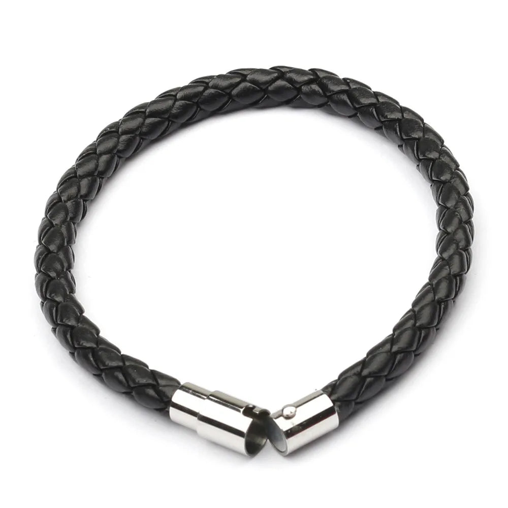 Braided Leather Bracelet Unisex Magnetic Clasp – Multi Colors Leather Cord Bracelet PLUSH