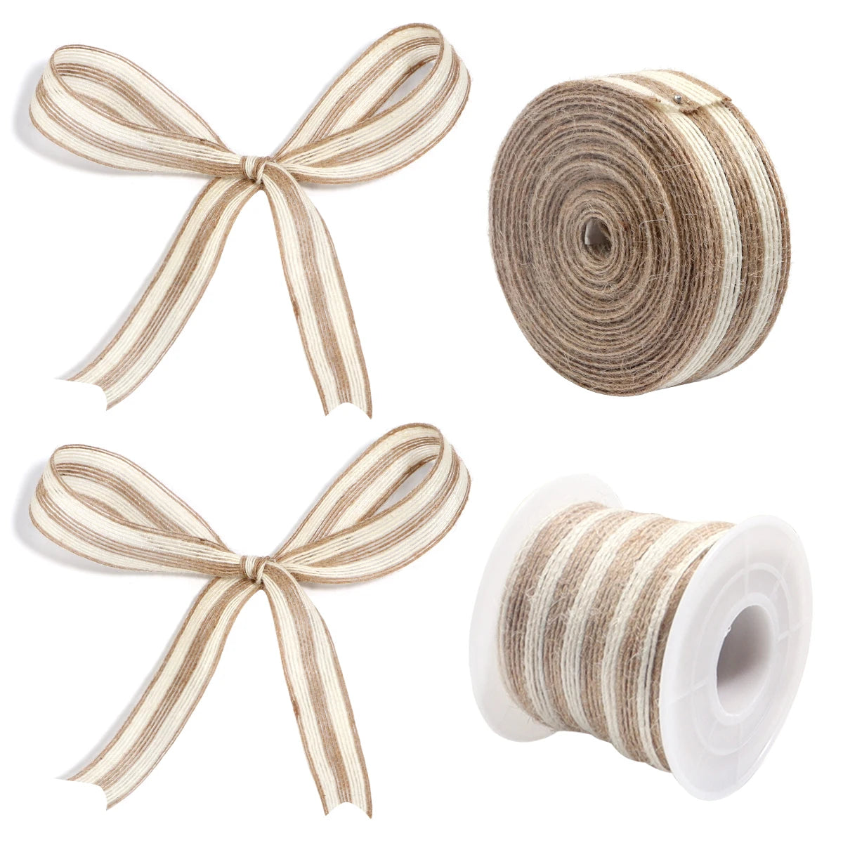 Natural Jute Burlap Ribbon White Edge Twine – 1–10m Cord Burlap Craft Ribbon PLUSH
