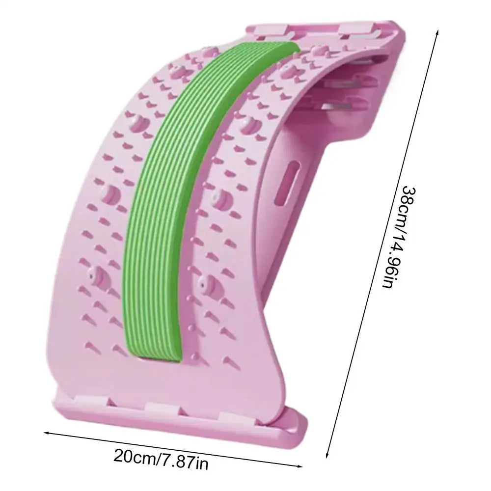 3-Level Adjustable Back Arch Stretcher & Lumbar Massager Back Arch Stretcher PLUSH Pinkcolors