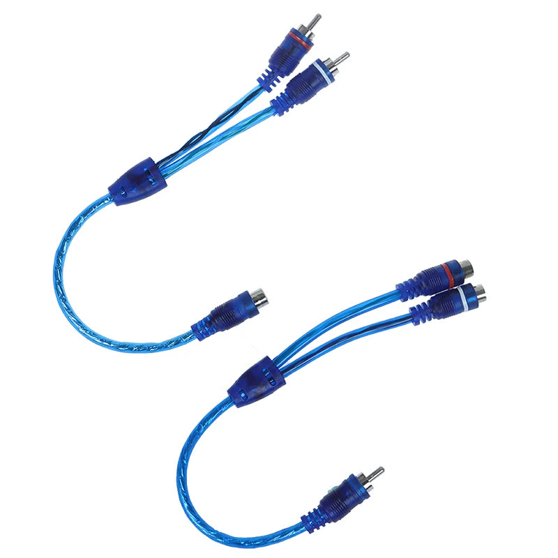 Car RCA Y Splitter Cable – 1M to 2F & 1F to 2M Audio Adapter RCA Splitter Cable PLUSH
