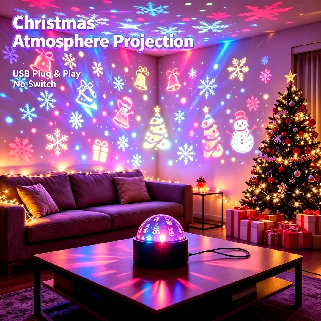 2-in-1 Christmas RGB Night Light | Music Rhythm Color Change USB Christmas Night Light PLUSH Christmas Edition