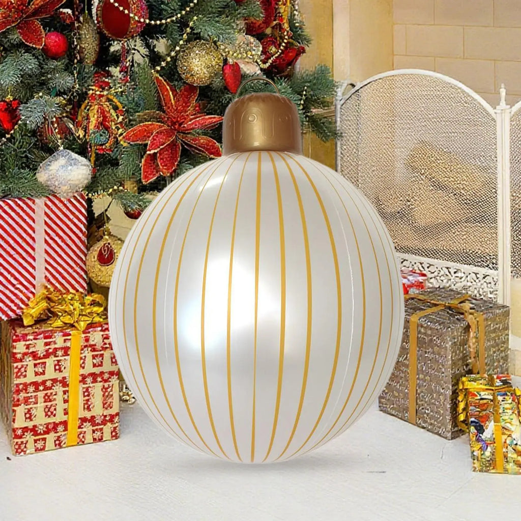 40cm Giant Inflatable Christmas Ball Ornament | PVC Xmas Décor Inflatable Christmas Ornament PLUSH