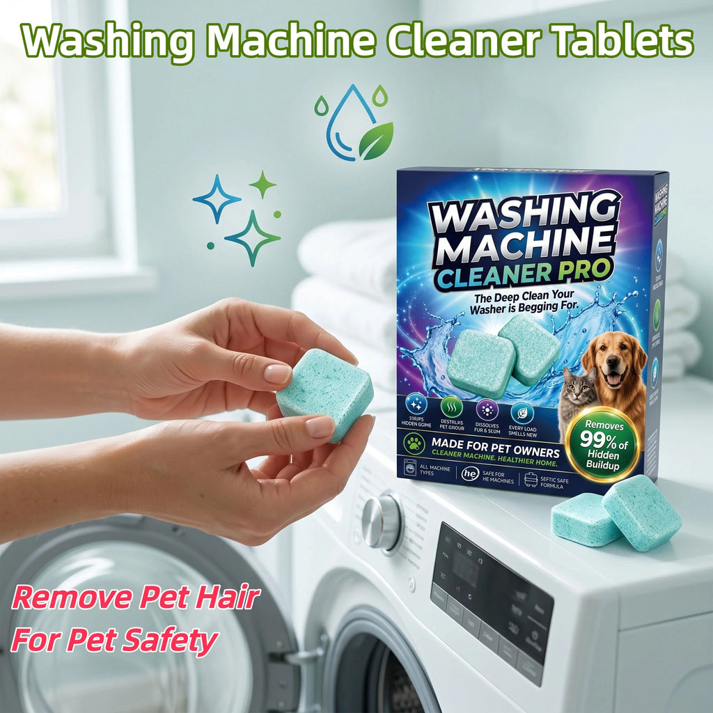 Washing Machine Cleaner Tablets for Pet Owners – 12 Pack Washer Cleaner Tablets PLUSH
