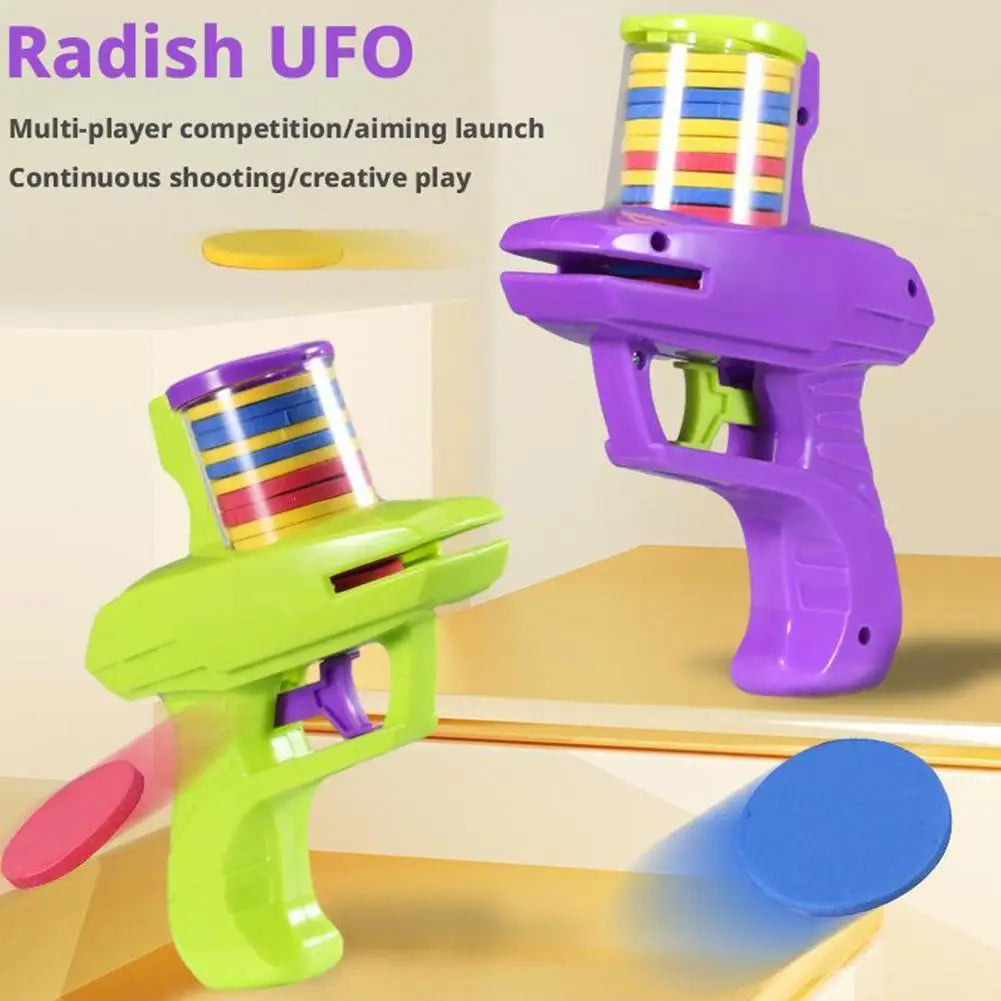 Kids Foam Flying Disc Launcher Gun – Outdoor Shooting Toy Outdoor Launcher Toy PLUSH