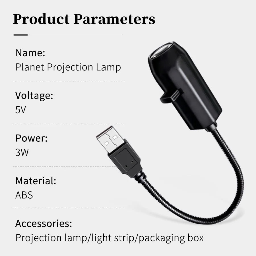 USB Galaxy Projector Night Light – 360° Gooseneck Star Lamp Galaxy Projector Lamp PLUSH