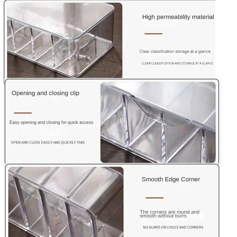 Transparent Plastic Cable Storage Box – Divided Grid Organizer Cable Storage Organizer PLUSH