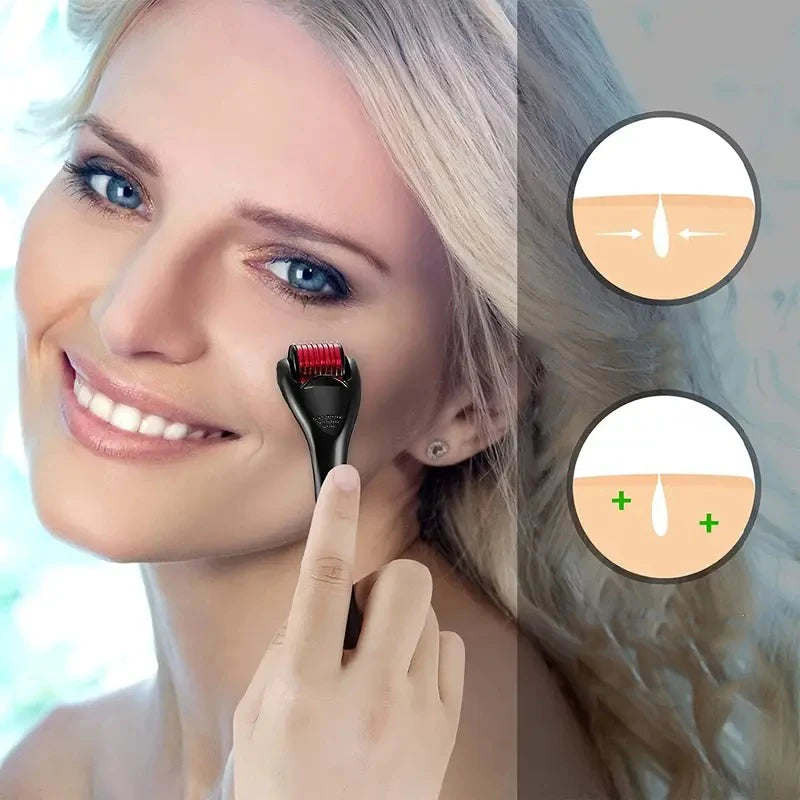 0.25mm Titanium Microneedle Roller 540 Needles – Facial Skincare Microneedle Roller PLUSH