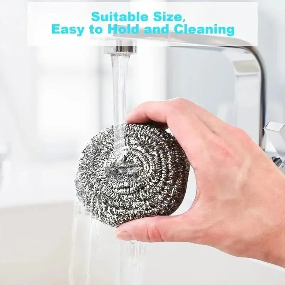 Stainless Steel Wire Scrubbing Balls 6/12pcs | Kitchen Cleaner Wire Scrubbing Balls PLUSH