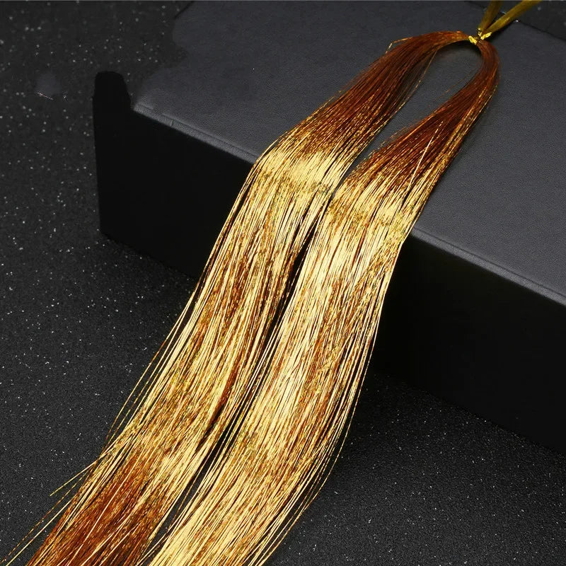 Sparkle Hair Tinsel Extensions 100cm – Colorful Braiding Dazzles Hair Tinsel Extension PLUSH NO.12