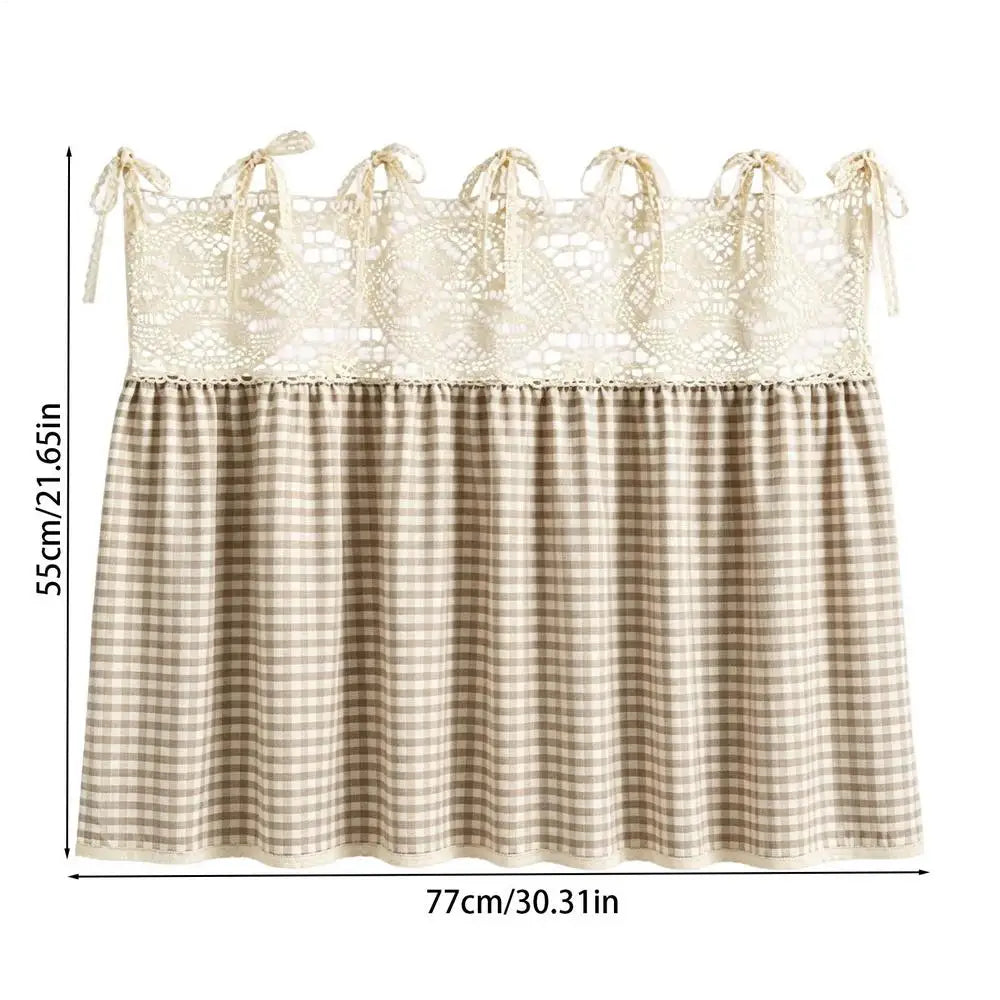 Farmhouse Oven Skirt Valance Ruffle Tie Ribbon Kitchen Decor Kitchen Valance PLUSH 77x55cm