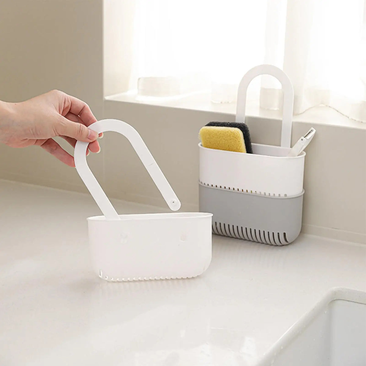 Over Faucet Sponge Holder – Sink Organizer & Drain Rack Sink Sponge Holder PLUSH