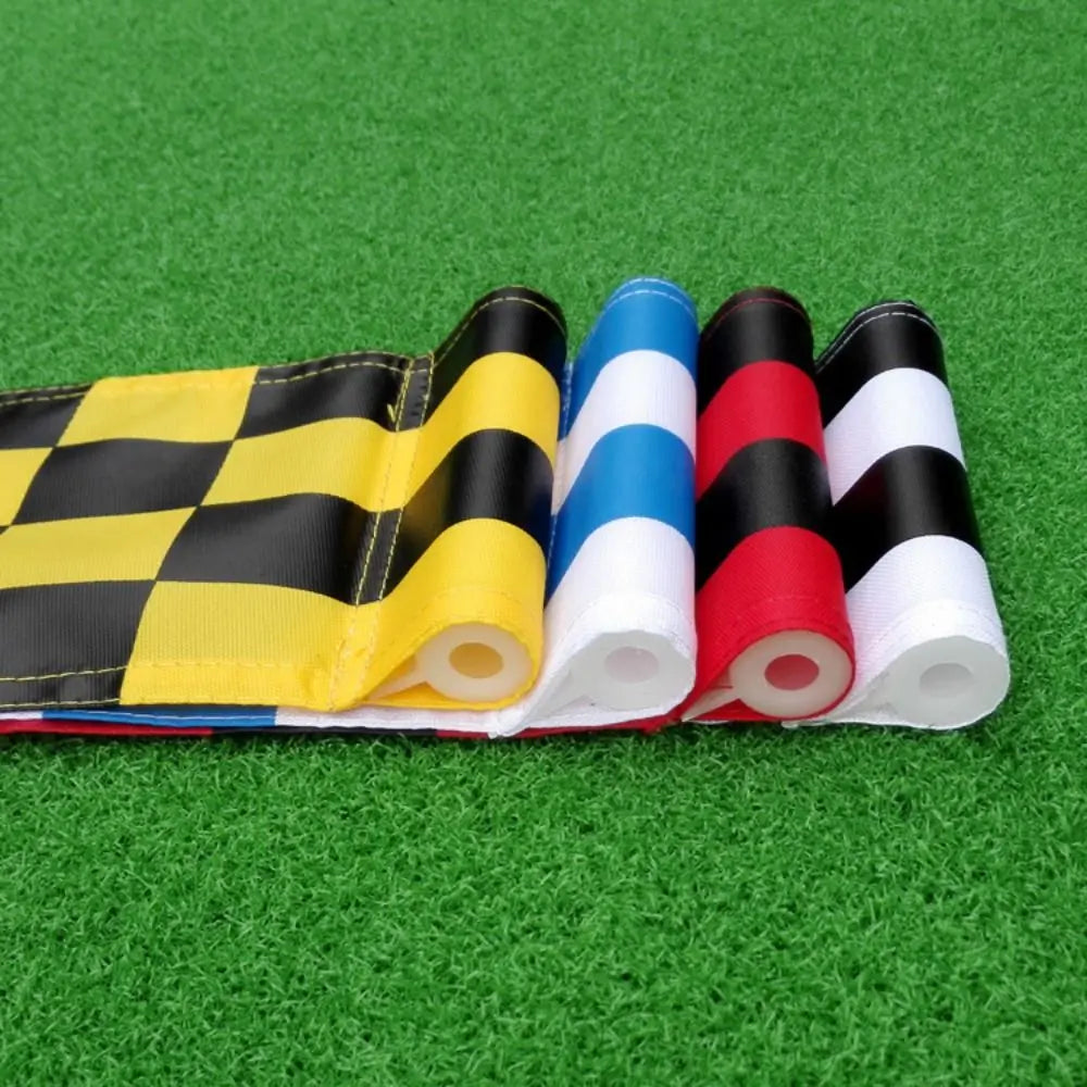 420D Nylon Golf Putting Green Flags with ABS Tube Pole Golf Training Flag PLUSH