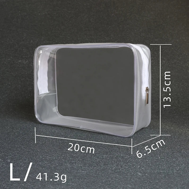 Clear PVC Travel Cosmetic Bag – Transparent Makeup Organizer Cosmetic Travel Bag PLUSH L