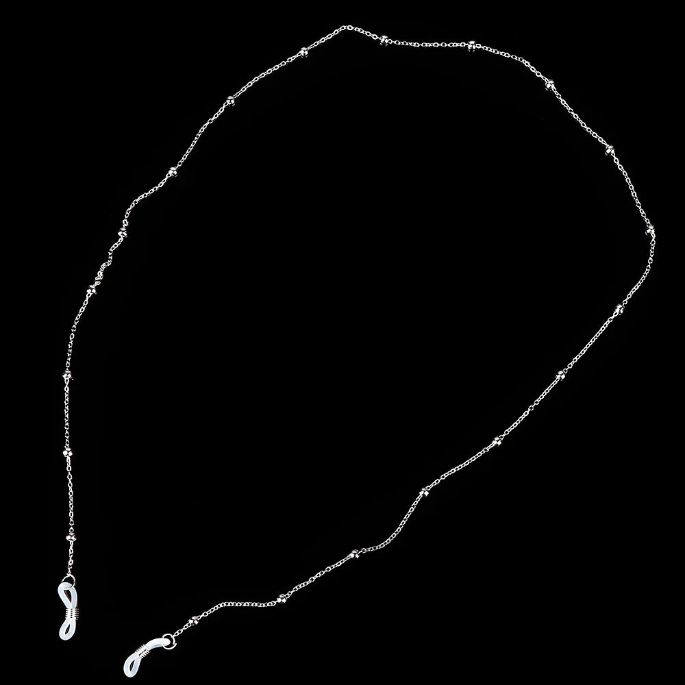 Metal Eyeglass Chain Lanyard Gold Silver – Unisex Glasses Strap Eyeglass Chain Lanyard PLUSH silver