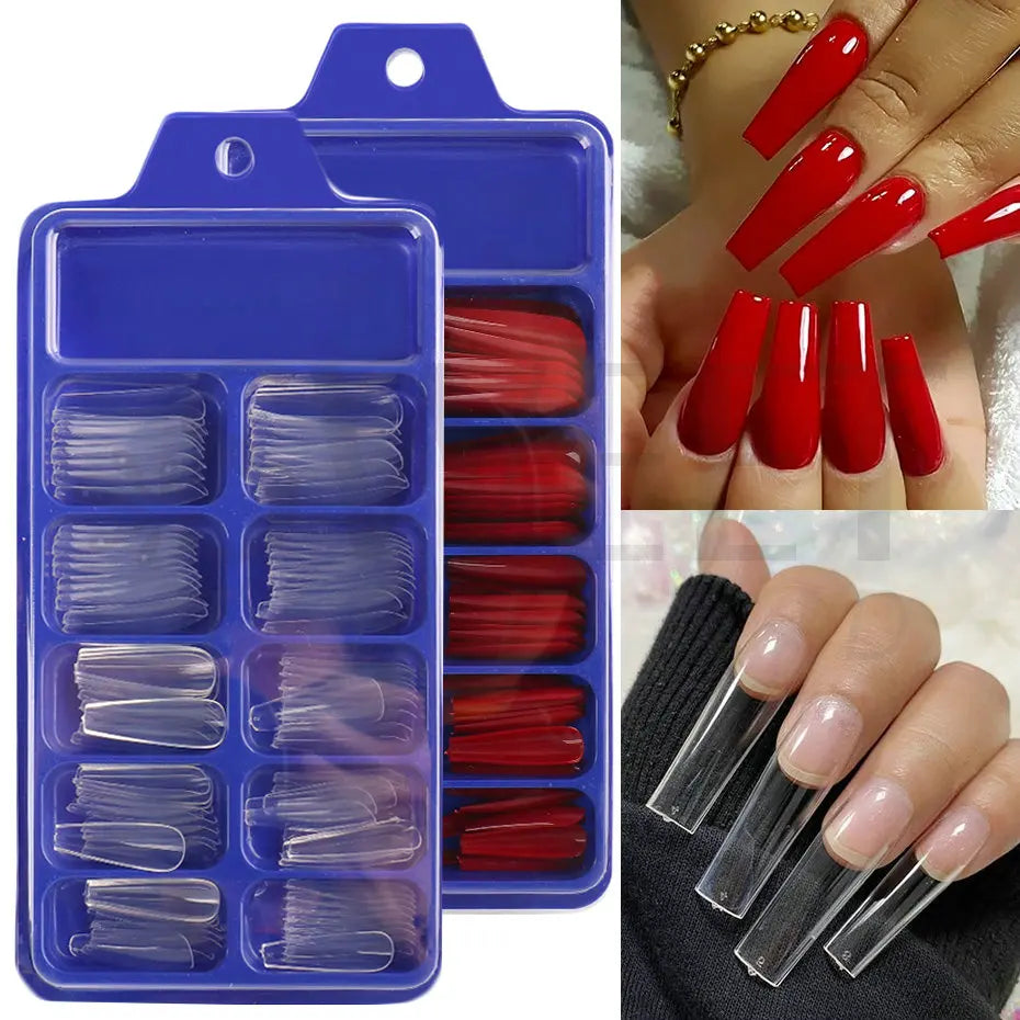 100pcs Coffin Press On Nails – Acrylic Nail Extension Kit Press On Nail Tips PLUSH