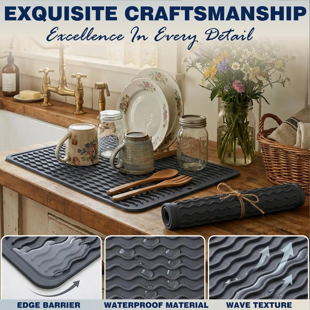Extra Large Silicone Dish Drying Mat – Non-Slip & Heatproof Dish Drying Mat PLUSH