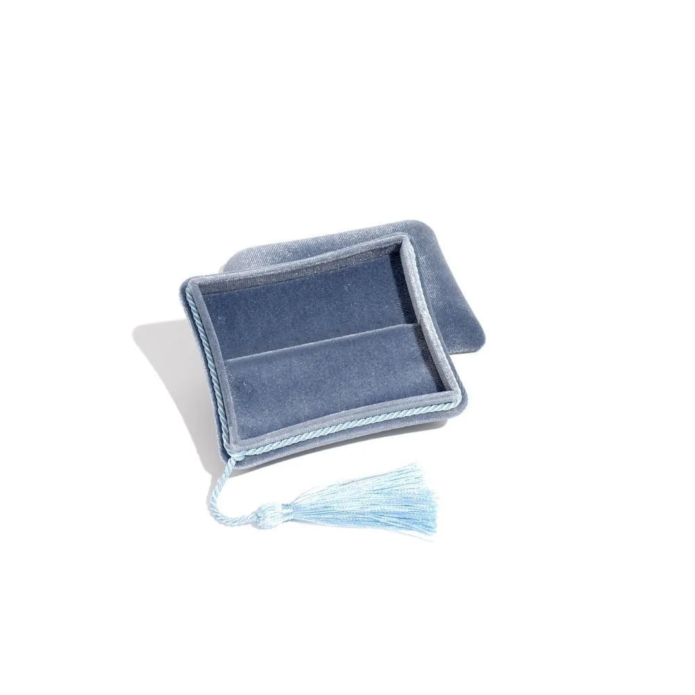 Velvet Tassel Jewelry Bag – Bracelet, Earring & Ring Organizer Jewelry Storage Bag PLUSH Blue