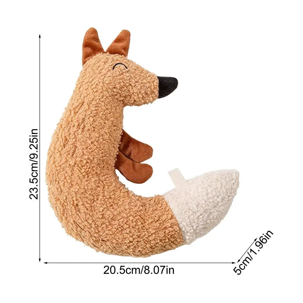 Interactive Plush Fox Chew & Squeak Toy for Cats & Dogs Pet Chew Toy PLUSH 1PC