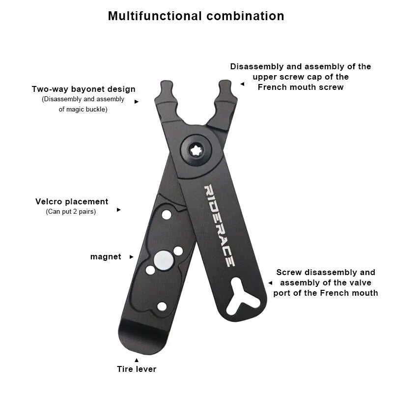 RIDERACE Bicycle Chain Link Pliers – MTB Multi-Tool Bike Repair Tool PLUSH