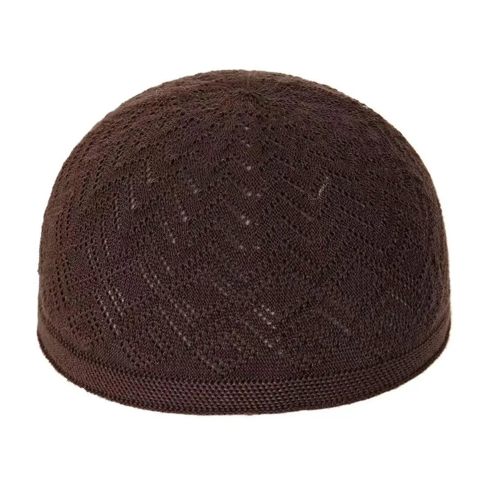 Men's Stretchy Knit Prayer Beanie Hat – Breathable & Soft Knit Prayer Hat PLUSH Coffee
