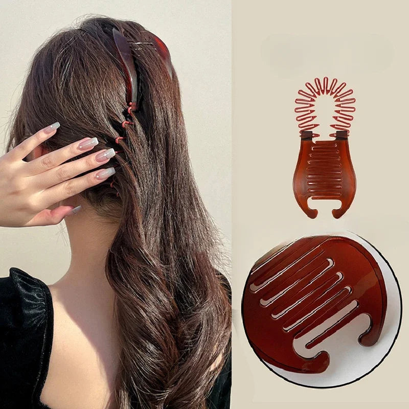 2-in-1 Banana Clip & Fish Comb Beaded Hair Set for Women Hair Clip Set PLUSH
