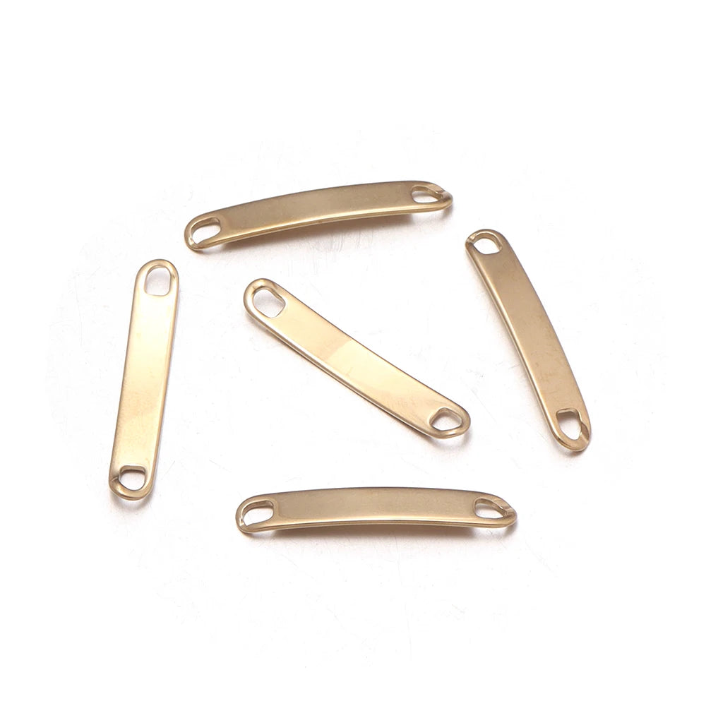 Stainless Steel Curved Bar Connectors – DIY Jewelry Findings Jewelry Connector Findings PLUSH Gold 5X30mm