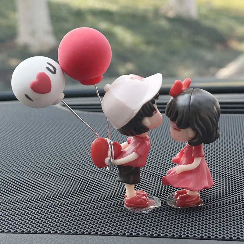 2pcs Couple Kiss Car Dashboard Ornament – Cute Resin Decor Car Dashboard Ornament PLUSH