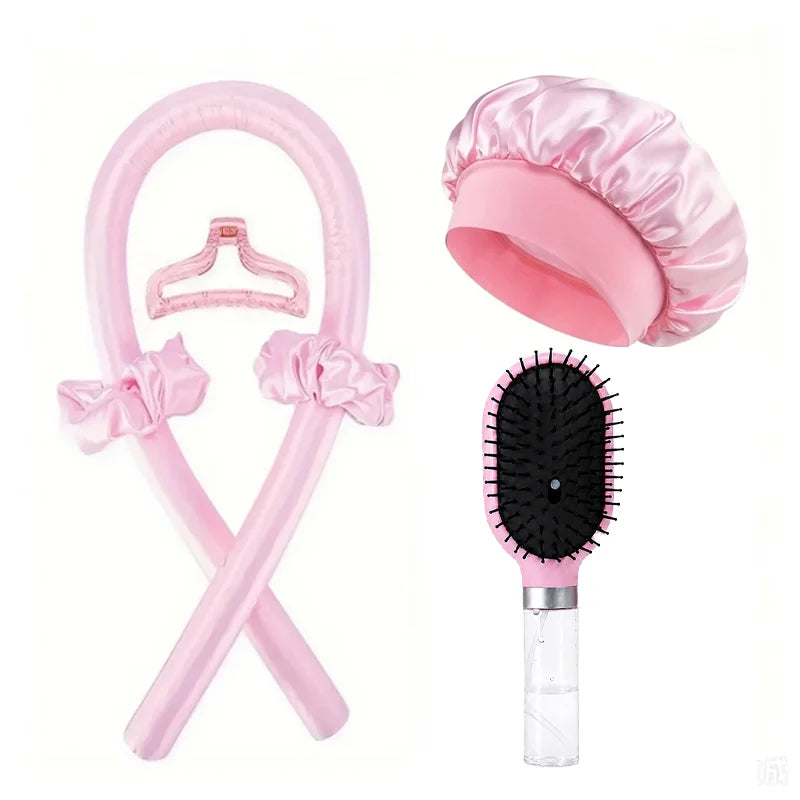Spray Air Cushion Hair Brush Kit – Curly Hair Detangling Set Hair Brush Kit PLUSH Pink set