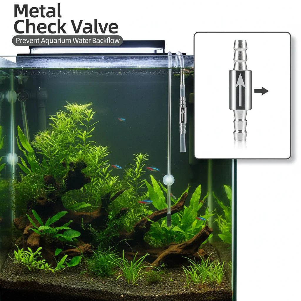 Stainless Steel CO2 Check Valve – Aquarium One-Way Flow Aquarium Check Valve PLUSH