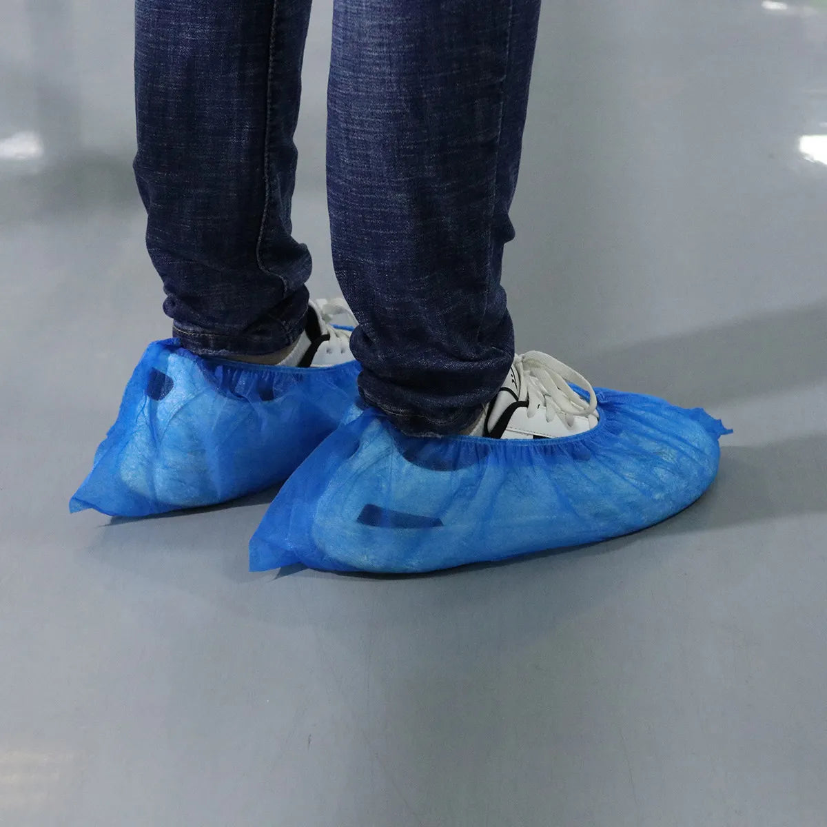 Disposable Shoe Covers 100 Pack | Nonwoven Anti-Slip Protection Disposable Shoe Covers PLUSH