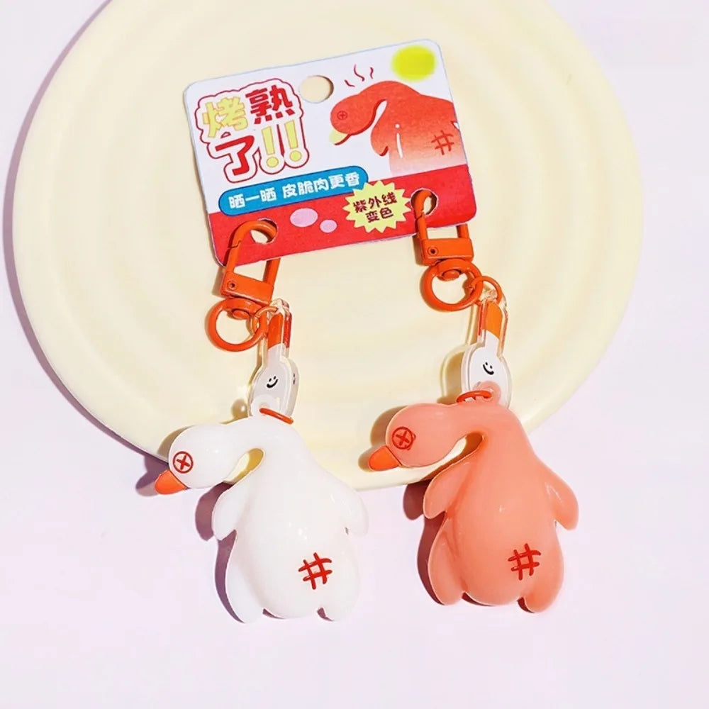 UV Color-Change Duck & Chicken PVC Keychain – Cute Funny Gift Novelty Keychain PLUSH