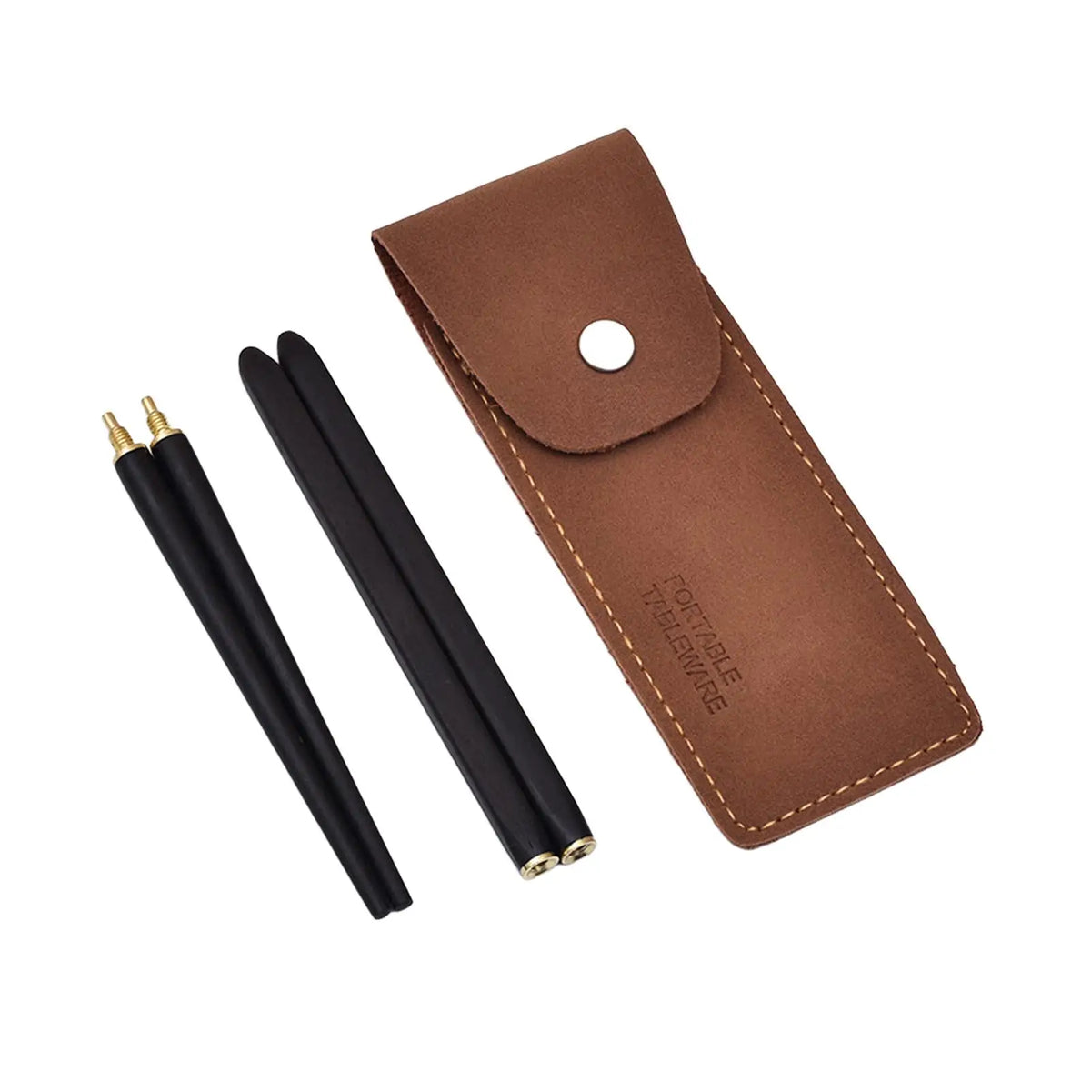 Wooden Travel Chopsticks Detachable Reusable with Pouch Travel Chopsticks PLUSH black