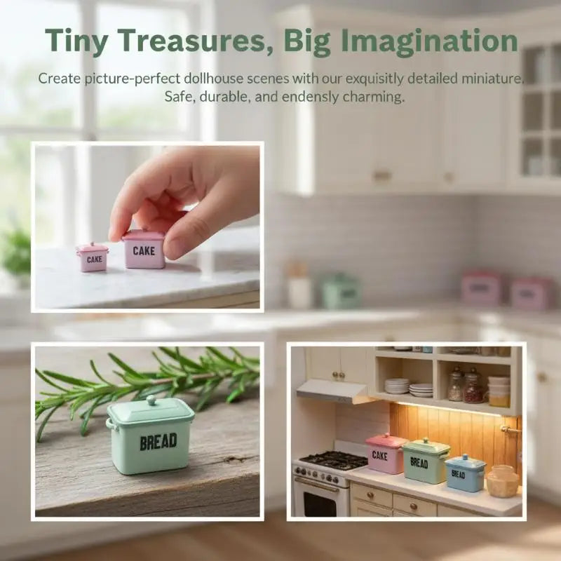 1:12 Miniature Dollhouse Cake & Bread Storage Box Set – 2pcs Dollhouse Accessories PLUSH