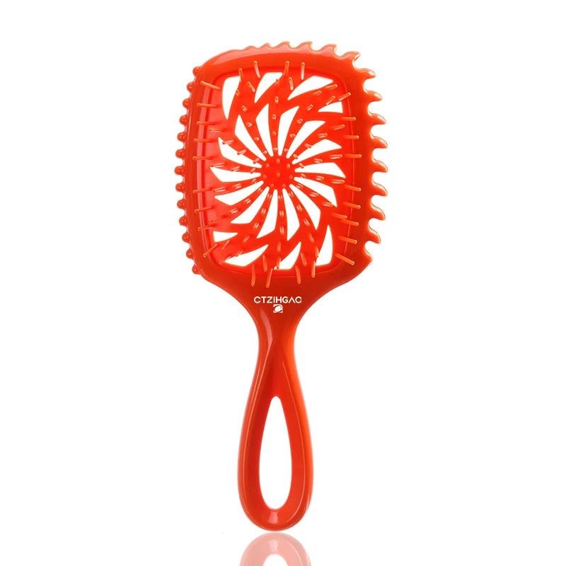 WANMEI Vented Detangling Hair Brush – Wet & Dry All Hair Types Detangling Hair Brush PLUSH Orang OPP bag