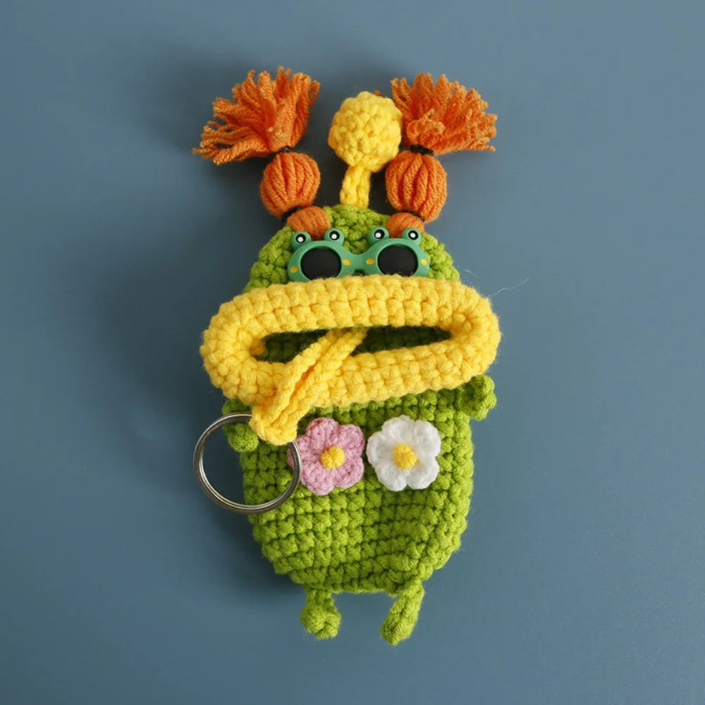 Cute Crochet Sausage Mouth Doll Keychain | Knit Bag Charm Crochet Doll Keychain PLUSH style 7