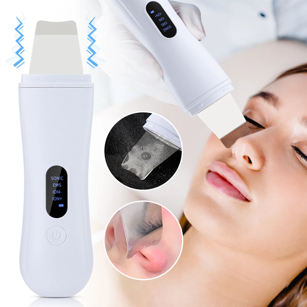 Ultrasonic Skin Scrubber Spatula – 4-Mode Deep Face Cleansing Facial Cleansing Device PLUSH