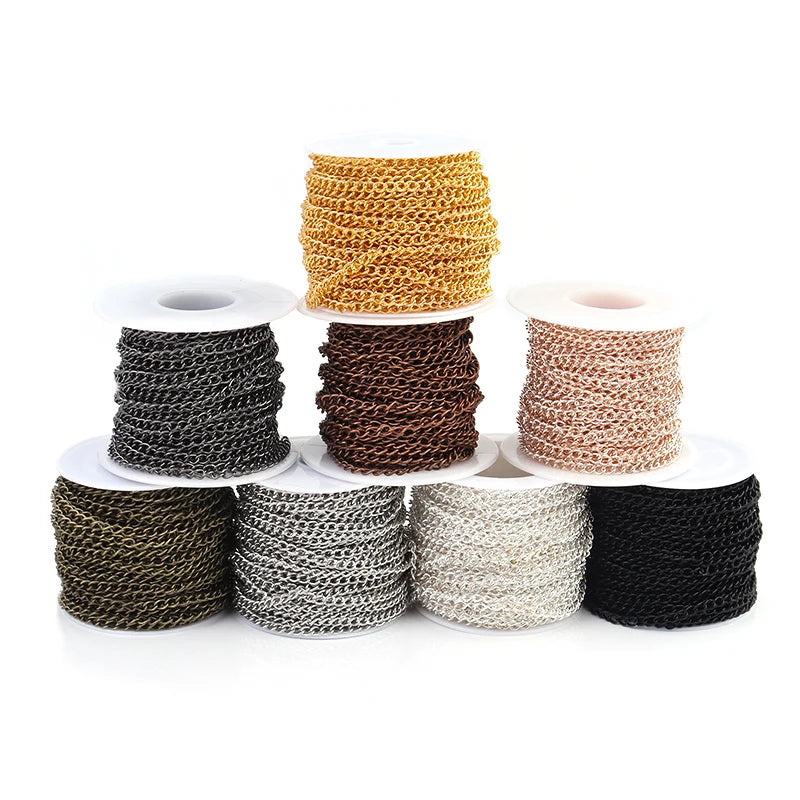 10 Yards 3x4mm Metal O-Shape Link Chain for DIY Jewelry Making Jewelry Making Chain PLUSH