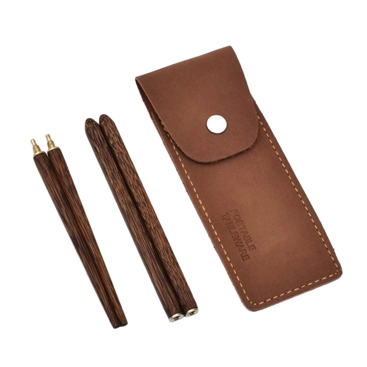 Wooden Travel Chopsticks Detachable Reusable with Pouch Travel Chopsticks PLUSH brown