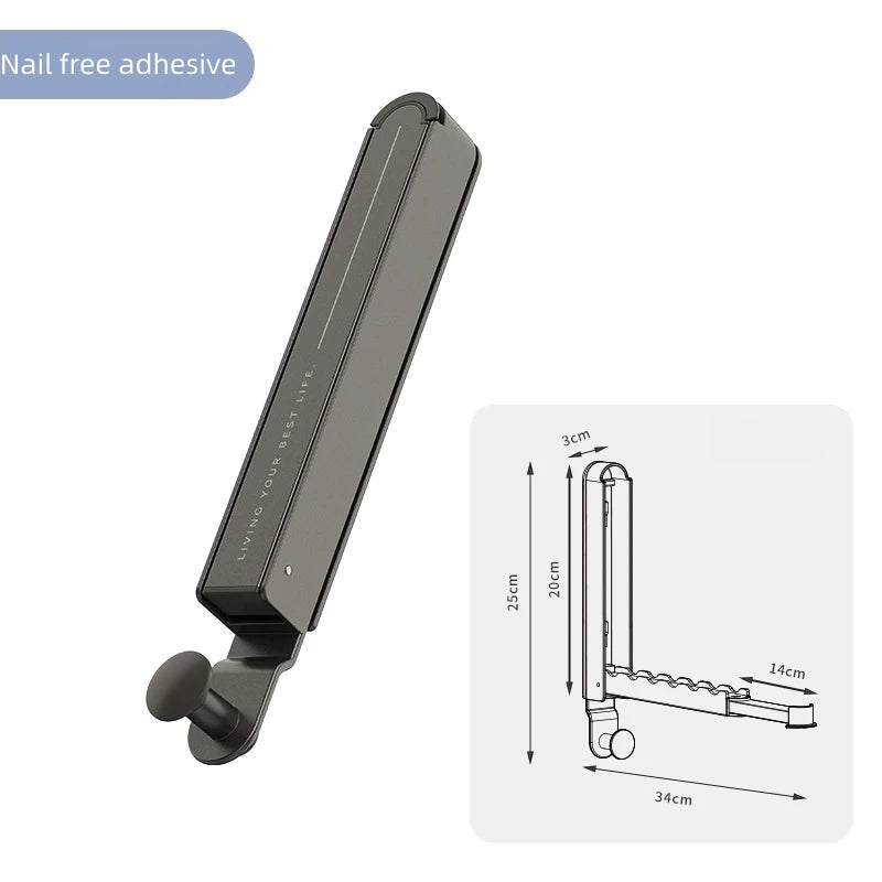 Foldable Door Hooks 6-Hook Aluminum Scalable Storage Rack Door Hook Rack PLUSH Nail free adhesive 1