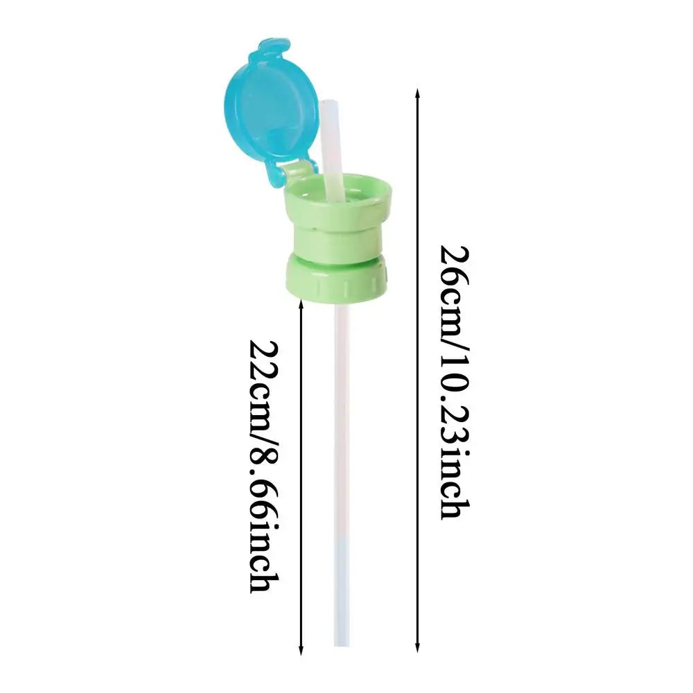 Spill-Proof Kids Water Bottle Straw Cap – Sippy Lid Bottle Straw Cap PLUSH Green