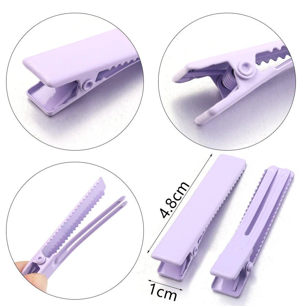 10pcs Macaroon Metal Square Hair Clips 4.8cm DIY Barrette Base Hair Clip Barrettes PLUSH