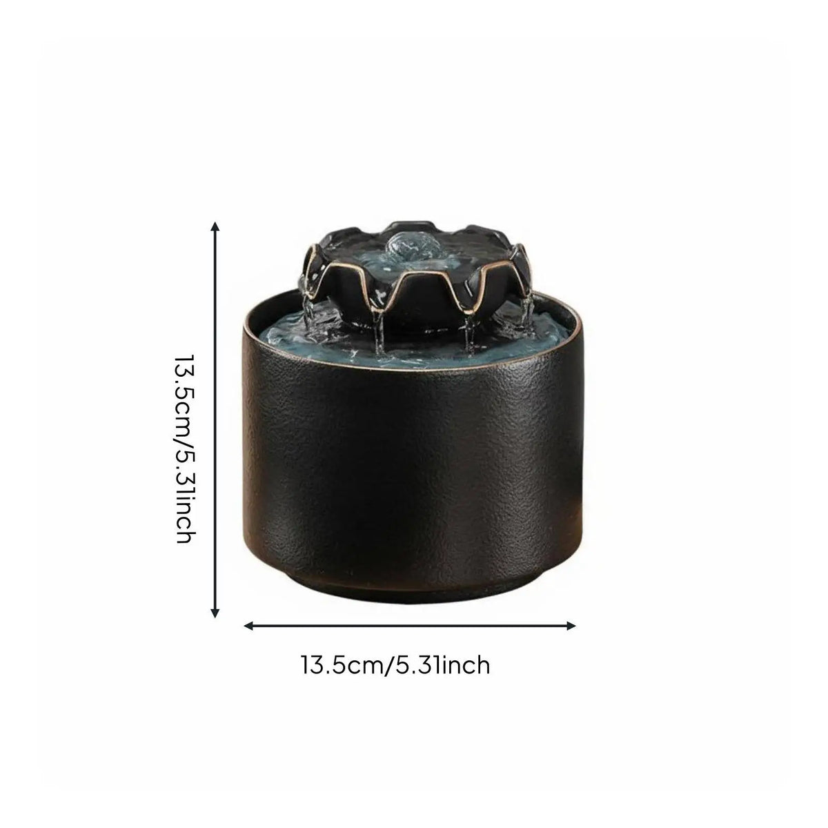 Ceramic Feng Shui Water Fountain – Tabletop Home Decor Tabletop Water Fountain PLUSH