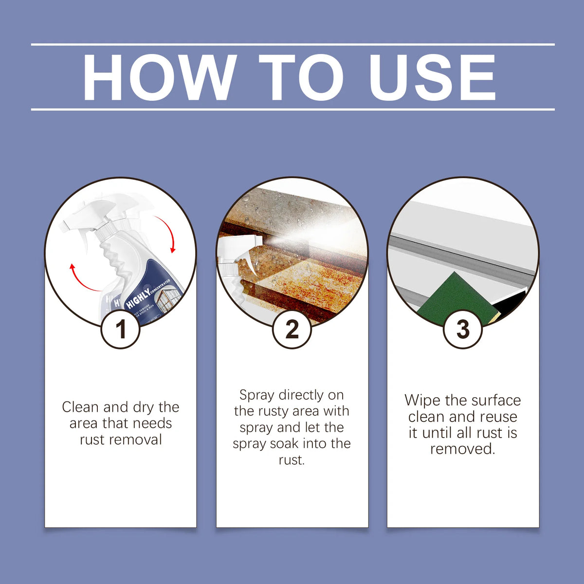 Metal Rust Remover Spray – Fast-Acting Multi-Surface Dissolver Rust Remover Spray PLUSH