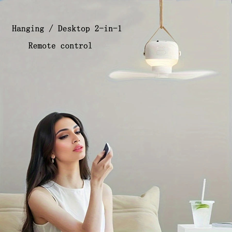 Portable Camping Ceiling Fan 7200mAh Battery & Remote Control Portable Ceiling Fan PLUSH