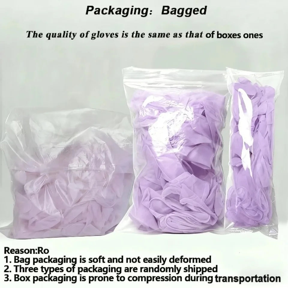 Light Purple Nitrile Disposable Gloves Powder Free Latex Free 50/100 Disposable Nitrile Gloves PLUSH