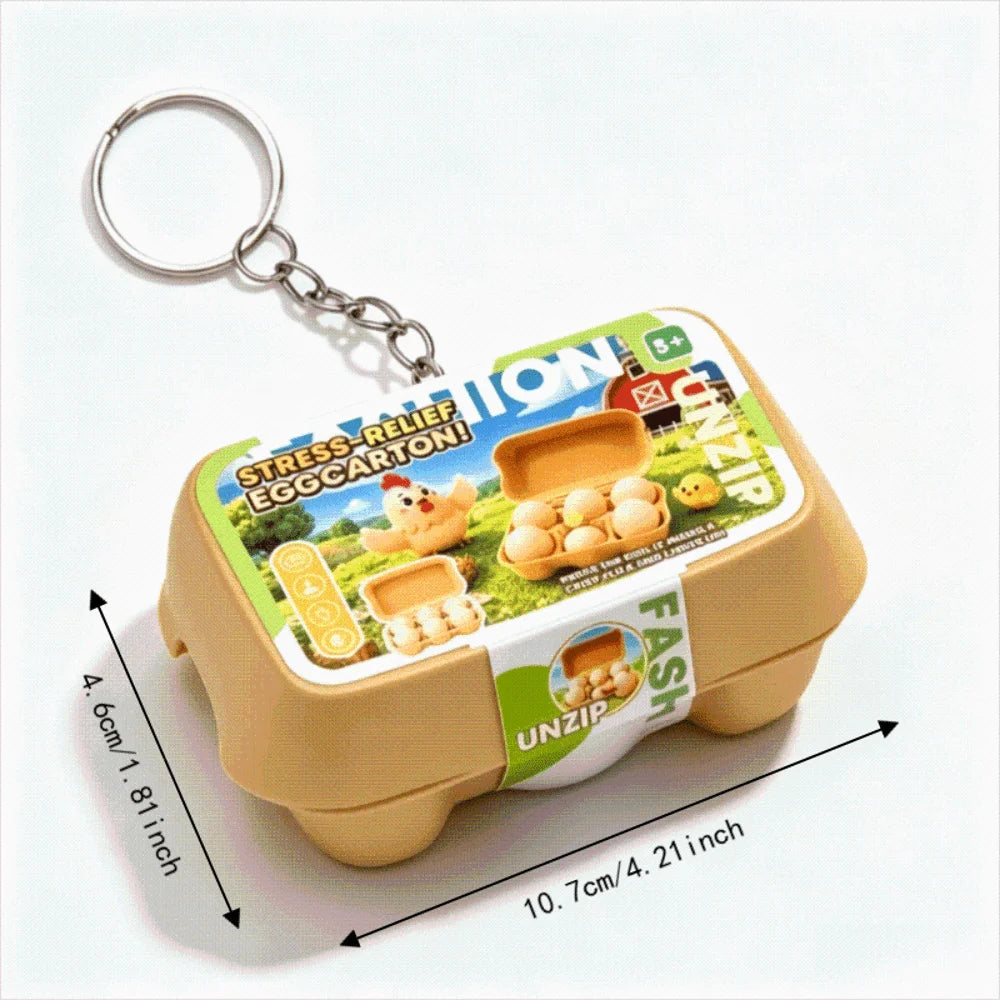 Egg Shape Button Clicker Keychain – Minimalist Beige Novelty Novelty Clicker Keychain PLUSH